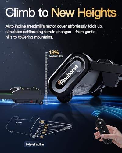 FINEHORSE Walking Pad with 13% Auto Incline, Under Desk Treadmill for Home - Image 3