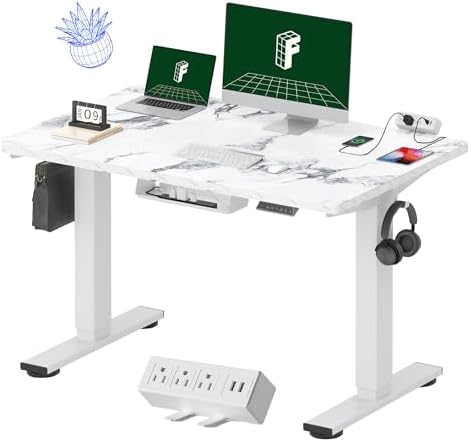 FLEXISPOT EN2 48"x30" Whole-Piece Standing Desk with Power Strip by Unknown