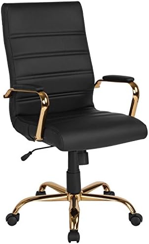 Flash Furniture High Back LeatherSoft Executive Office Chair, Black/Gold by FlashFurniture