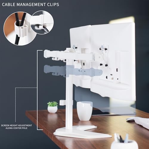 VIVO Dual LED LCD Monitor Free-Standing Desk Stand - Image 6