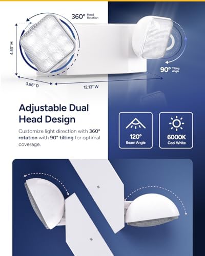 Sunco LED Emergency Lights with 90-Minute Battery Backup, 2 Pack, UL - Image 6