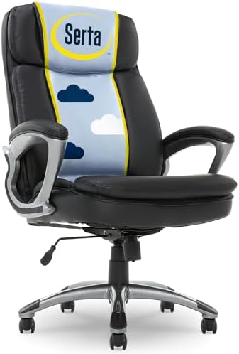 Serta Ergonomic Big and Tall Executive Office Chair Lumbar Support, Leather by Serta