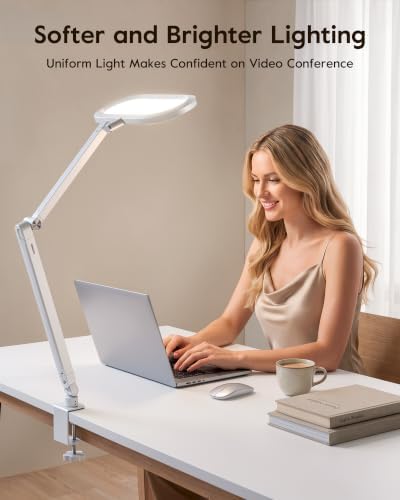 LitONES LED Desk Lamp with Clamp and Stepless Remote, Dual-Sided Soft Light - Image 5