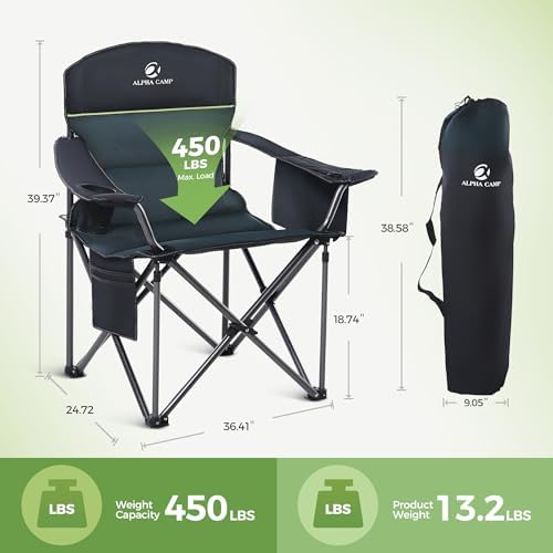 LET'S CAMP Oversized Folding Camping Chair Portable Outdoor Heavy Duty - Image 3