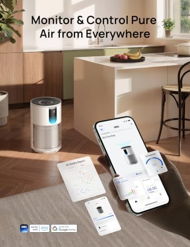 DREO Smart Air Purifier for Home, Up to 1176 ft², HEPA Sleep Mode, Air Cleaner for Large Rooms & Bedrooms, Wi-Fi/Voice/Alexa, Pets, Smoke, Dust, Pollen & Odors, PM2.5 Monitor, DR-HAP009S (Dreo 539S) - Image 5