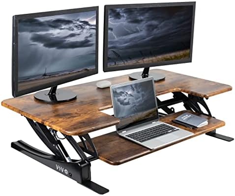 VIVO Rustic Vintage Brown 42 in Standing Desk Converter, DESK-V000VLN by VIVO