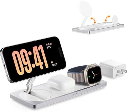 PETINO 3 in 1 Wireless Charging Station for Apple Devices with MagSafe by Petino