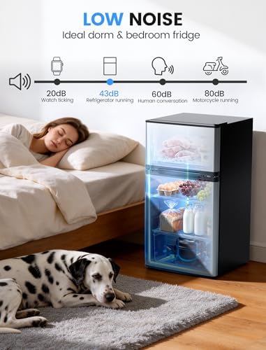 COWSAR 2.5 Cu.Ft Mini Dorm Fridge with Freezer for Bedroom, Office, Silver - Image 5