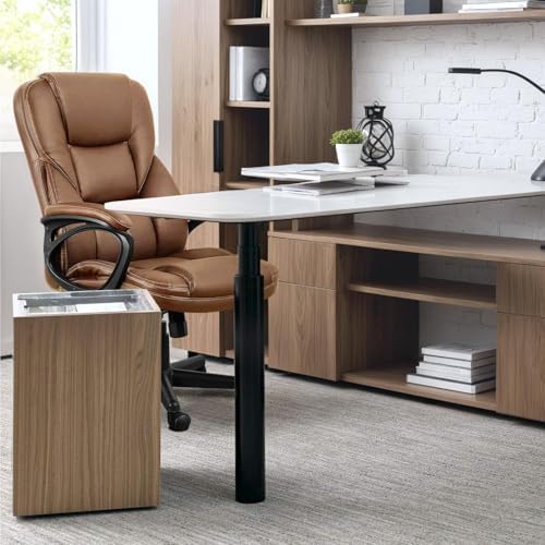 Furmax Office Executive Chair High Back Adjustable Managerial Home Desk Chair, Swivel Computer PU Leather Chair with Lumbar Support (2, Light Brown) - Image 7