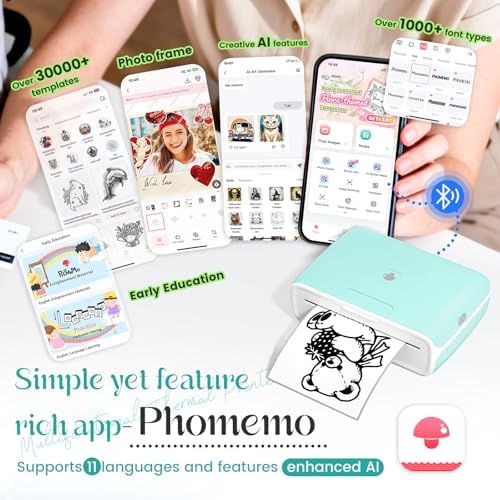 Phomemo M04S Sticker Thermal Printer, 300 DPI, Print 2/3/4 inch Width - Image 5