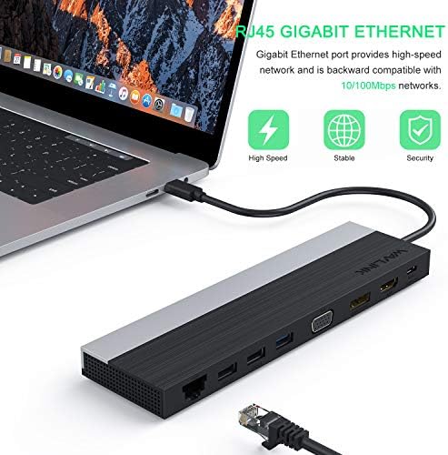 WAVLINK USB C Docking Station, 12-in-1 Triple Display Type C Adapter with HDMI, DisplayPort,VGA,Ethernet,2 USB 3.0/2.0,SD/TF Card Reader,3.5mm Audio Jack,100W PD3.0 for Mac Windows and More - Image 6