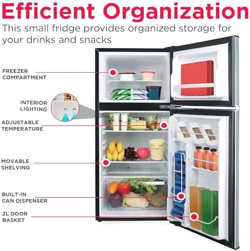 Frigidaire EFR451 Refrigerator with Top Freezer - 2 Door Fridge with 4.6 Cu Ft, Platinum Series, Stainless Steel - Image 5