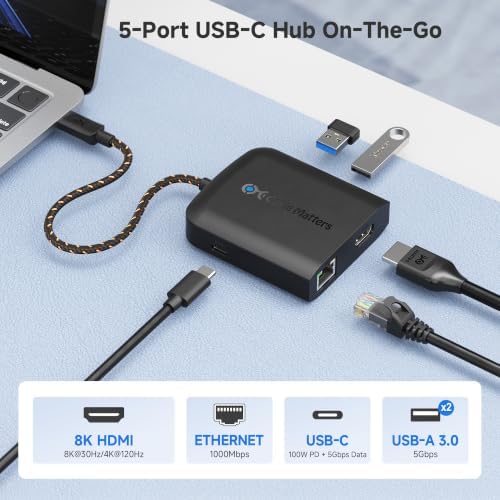 Cable Matters USB C Hub HDMI 2.1, 8K Video, Gigabit Ethernet - Image 2