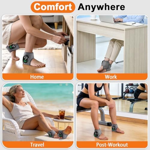 2-Pack Cordless Foot & Ankle Massager, Heated Ankle Heating Pad - Image 6
