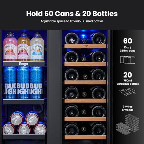 Yeego Beverage Refrigerator - 24 inch 60 Cans and 20 Bottles Beer Cooler - Image 5