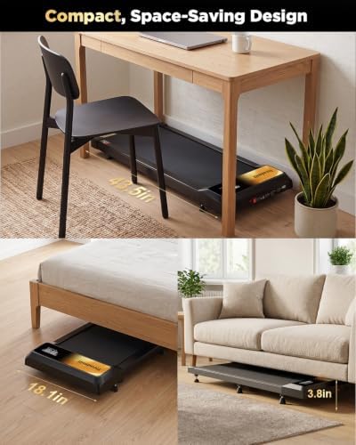 Walking Treadmill Pad with 0–5% Incline, 2.5HP | Compact Treadmill，Perfect for Running, Walking & Under-Desk Use，Quiet Operation for Home or Office - Image 6