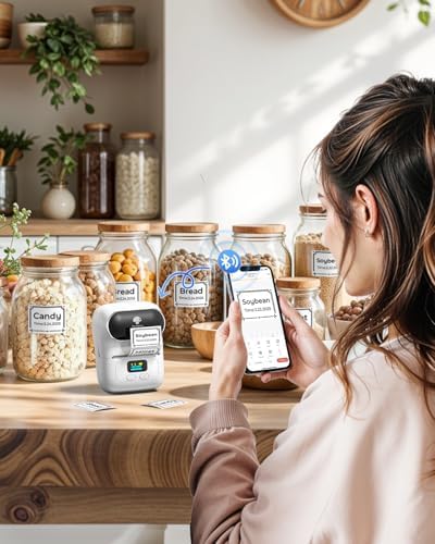 Phomemo M110 Label Printer, Portable Thermal Label Maker with Display - Image 6