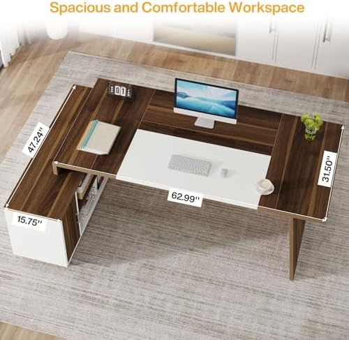 Tribesigns 70.5" L-Shaped Executive Office Desk, Large Computer Desk - Image 2