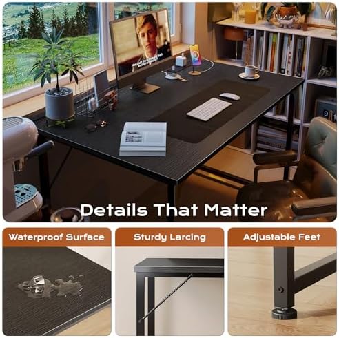 PRAISUN 40 X 24 Inch Deeper Desk with Power Outlets - Image 6