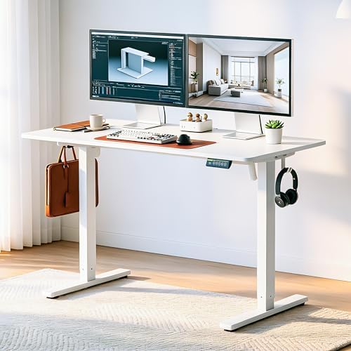 48 x 24 Inch Electric Standing Desk, 3 Memory Presets, White - Image 2