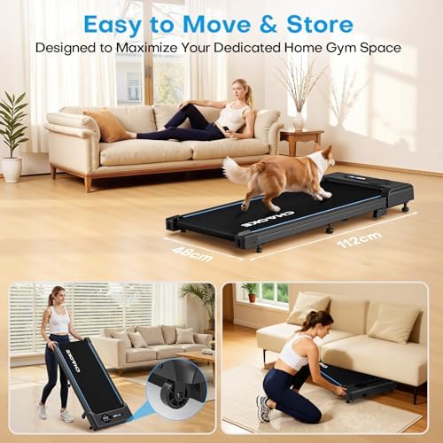 CHAOKE Walking Pad Treadmill for Home, 6.2MPH Under Desk Walking Pad with 9% Incline for Office Small Spaces, 2.75HP Quiet Running Machines, Remote Control, 330LBS Capacity, 12 HIIT Programs - Image 7