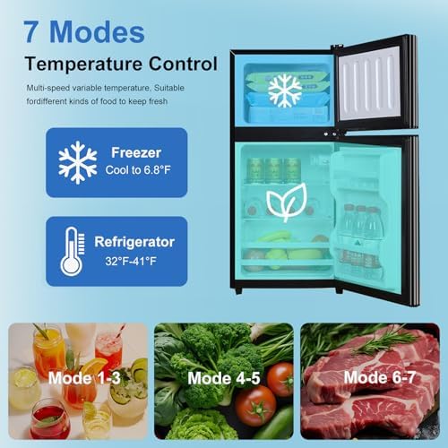Mini Fridge with Freezer, 3.2 cuft Small Refrigerator, Compact Refrigerator - Image 3