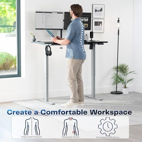 VIVO Black 55 x 28 in Standing Desk, DESK-KIT-1G55B - Image 4