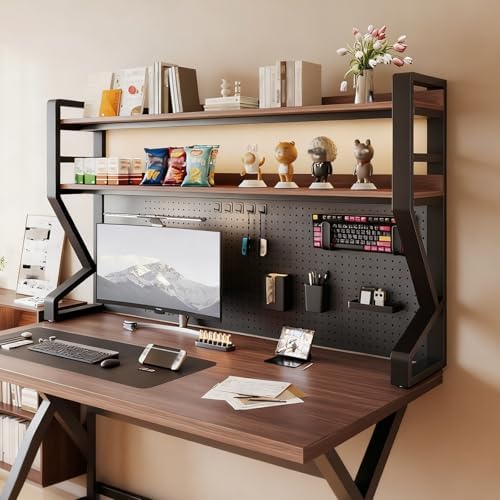 JHDXL Desk Shelf Organizer with Pegboard & Storage Accessories, Space-Saving Desk Storage Shelf, Desktop Shelf Organizer Display Rack, for Dorm, Office(Black 1,95 * 95cm/37.4 * 37.4in) by Unknown