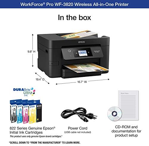 Epson Workforce Pro WF-3820 Wireless Color All-in-One Inkjet Printer - Image 3