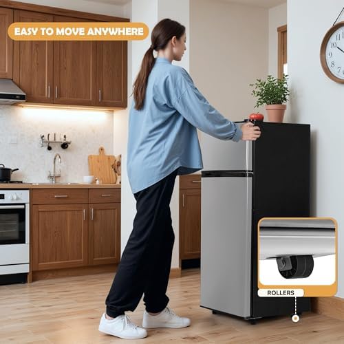 Manastin 4.5 Cu.Ft Mini Fridge Freezer for Dorm/Office, 2-Door, Quiet - Image 4