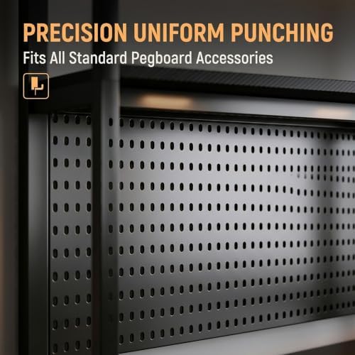 Multi-Tier Hole-Board Desktop Bookshelf, Steel Frame DIY Storage Organizer Display Rack for Office, Gaming Dorm Desks - Image 3