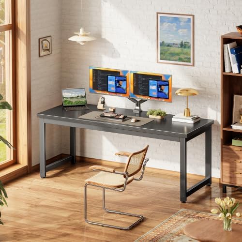 PRAISUN 54 x 19.7 Inch Computer Desk, 0.95'' Thicker, Heavy Duty, Black - Image 4