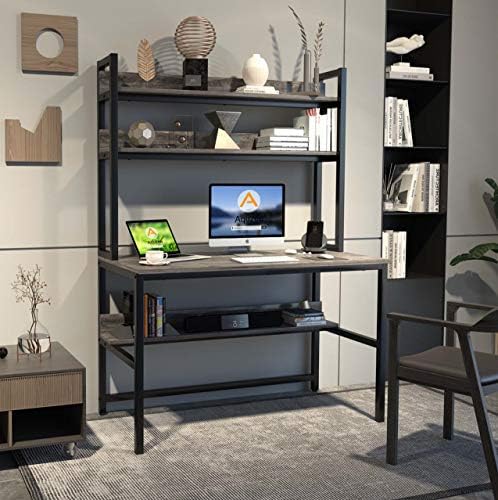 Aquzee Desk with Hutch, Computer Desk with Shelves, 47 Inch - Image 2