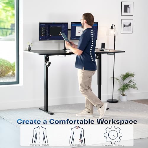 VIVO Black 71 x 36 in Standing Desk, DESK-KIT-1B7B-36 - Image 4