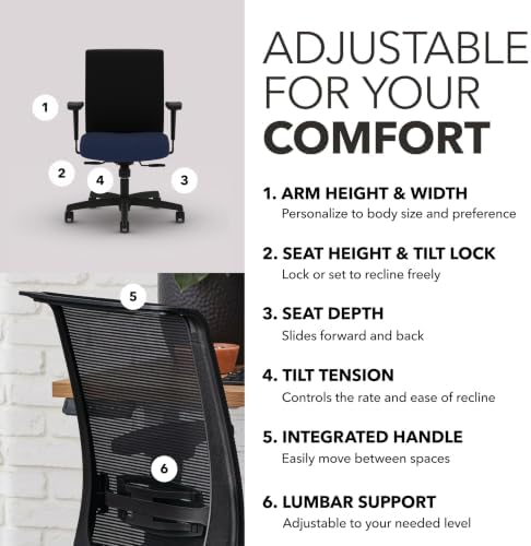 HON Convergence Ergonomic Office Chair, Office Desk Computer Chair, Indigo - Image 3