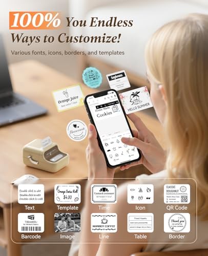 NIIMBOT B21 Label Maker, Thermal Label Printer, Portable Inkless Label Makers for Home/Office/Business, with 1 Pack 50x30mm White Label, Compatible with iOS & Android, (White) - Image 6