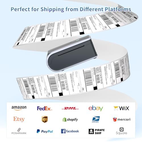 JADENS Battery Powered Thermal Printer, Cordless 4x6 Shipping Label Printer for Small Business, Prints 700+ Labels per Charge, 25H Standby, Portable Labeler for iPhone, Mac, Windows - Image 4
