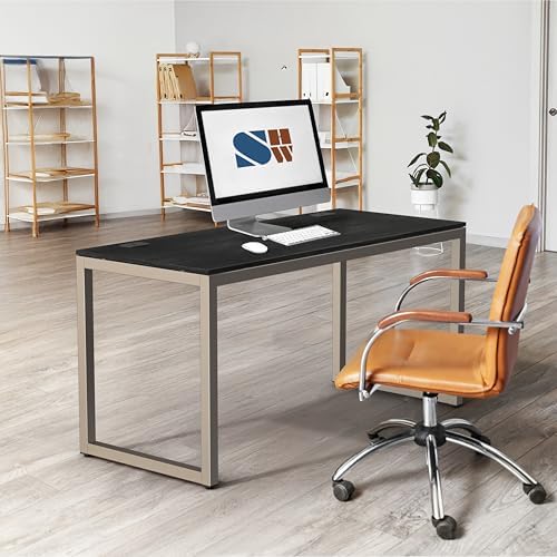 SHW 55-Inch Commercial-Grade Office Computer Desk, Espresso - Image 2