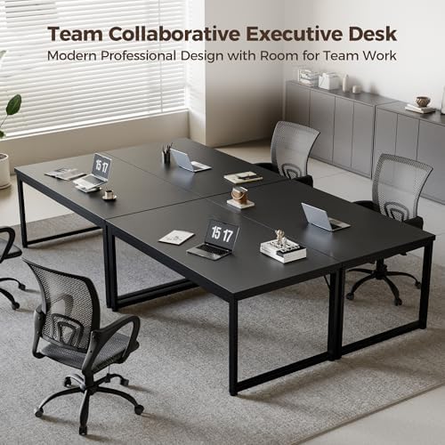 Mericonia 40 Inch Computer Desk, 1.2" Thick Small Office Table, Black - Image 6