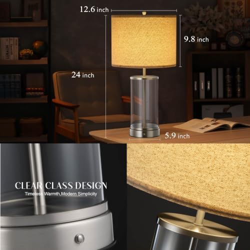 O’Bright Luma - Battery Powered Table Lamp (Brushed Nickel, 24-inch) - Image 5
