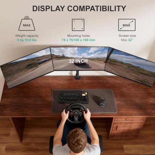 WALI Triple Monitor Mount for 13-32 inch Screens, up to 19.8 lbs per Arm - Image 2