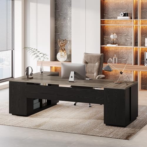 Tribesigns 85.8-Inch L-Shaped Executive Desk, Extra Large Home Office Desk - Image 4