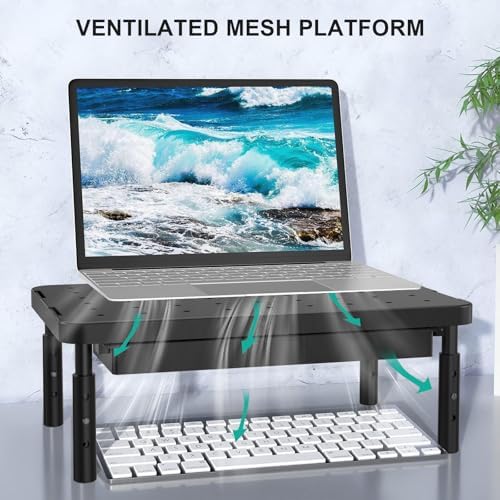 WALI Computer Monitor Stand with Storage, Monitor Riser 3 Height Adjustable - Image 4