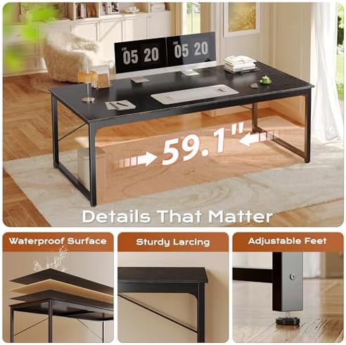 PRAISUN 63 X 29.5 Inch Computer Desk with Deeper Desktop - Image 6