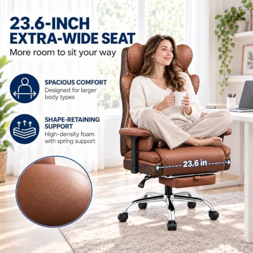 Big & Tall Office Chair 400 lbs, Gaming Chair 23.6" Wide Seat - Image 6