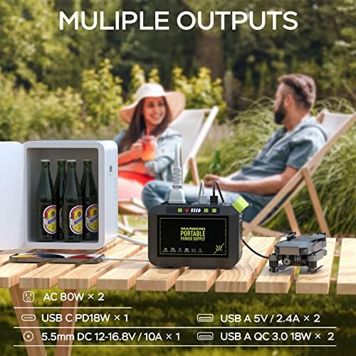 MARBERO Portable Power Station 88Wh, 120W Surge, Solar Generator 24,000mAh - Image 2