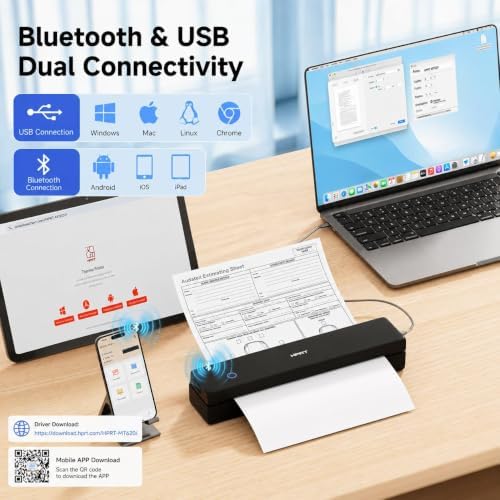 HPRT MT610 Pro Portable Printer, Wireless for Travel, Inkless Thermal - Image 3
