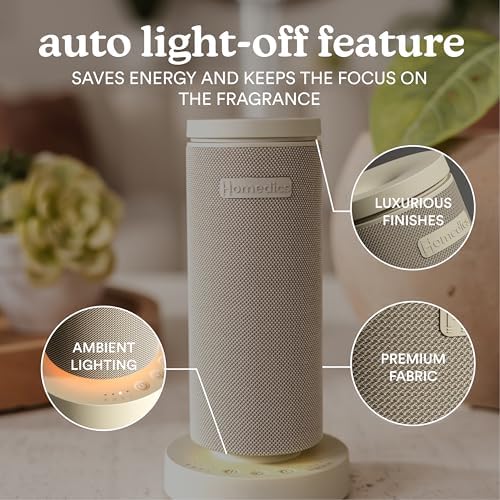 Homedics SereneScent Mini Fabric Rechargeable Waterless Diffuser, Beige - Image 3