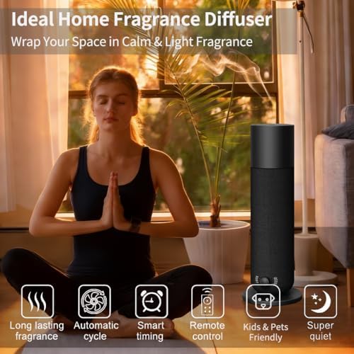 Smart Waterless Essential Oil Diffuser, Scent Air Diffuser with Roy Tranquility Oil Set for Homes Offices Hotels, Covers Up to 1000 Sq.Ft, Adjustable Mist & Timer - Image 5