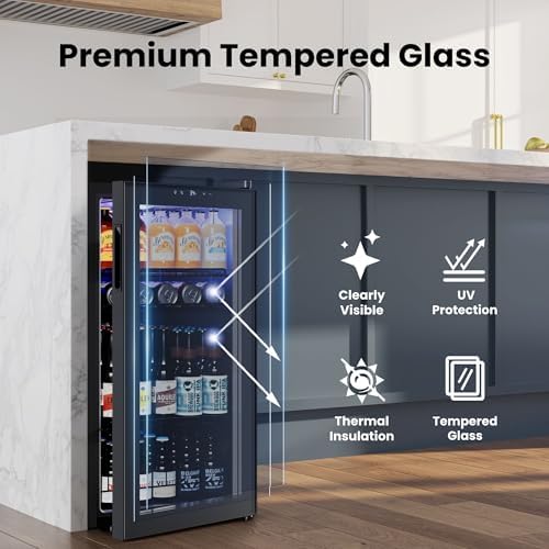 Yeego Beverage Refrigerator Drink Cooler, 105 Cans Mini Fridge - Image 5